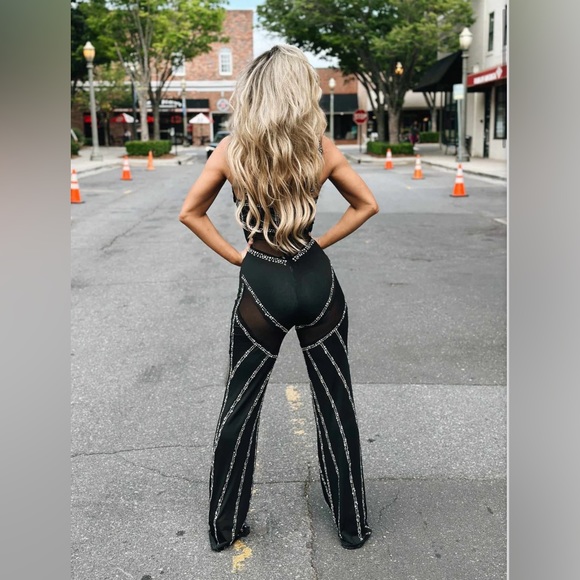 Southern Fried Chics I See You Lookin’ Jumpsuit in Black, Size 2XL - Picture 2 of 11